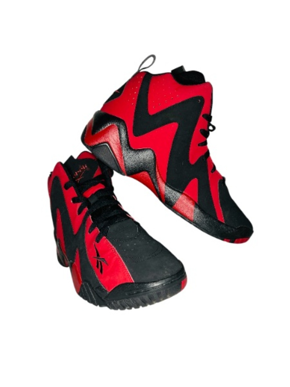 Reebok EUC Black and Red Zig-Zag High-Top Sneakers - Picture 3 of 8